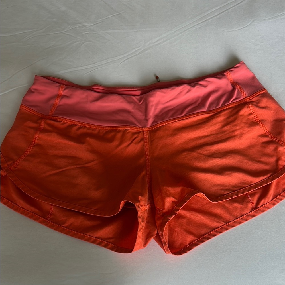 Lululemon Athletica Orange Athletic Shorts Lightweight Relaxed Fit